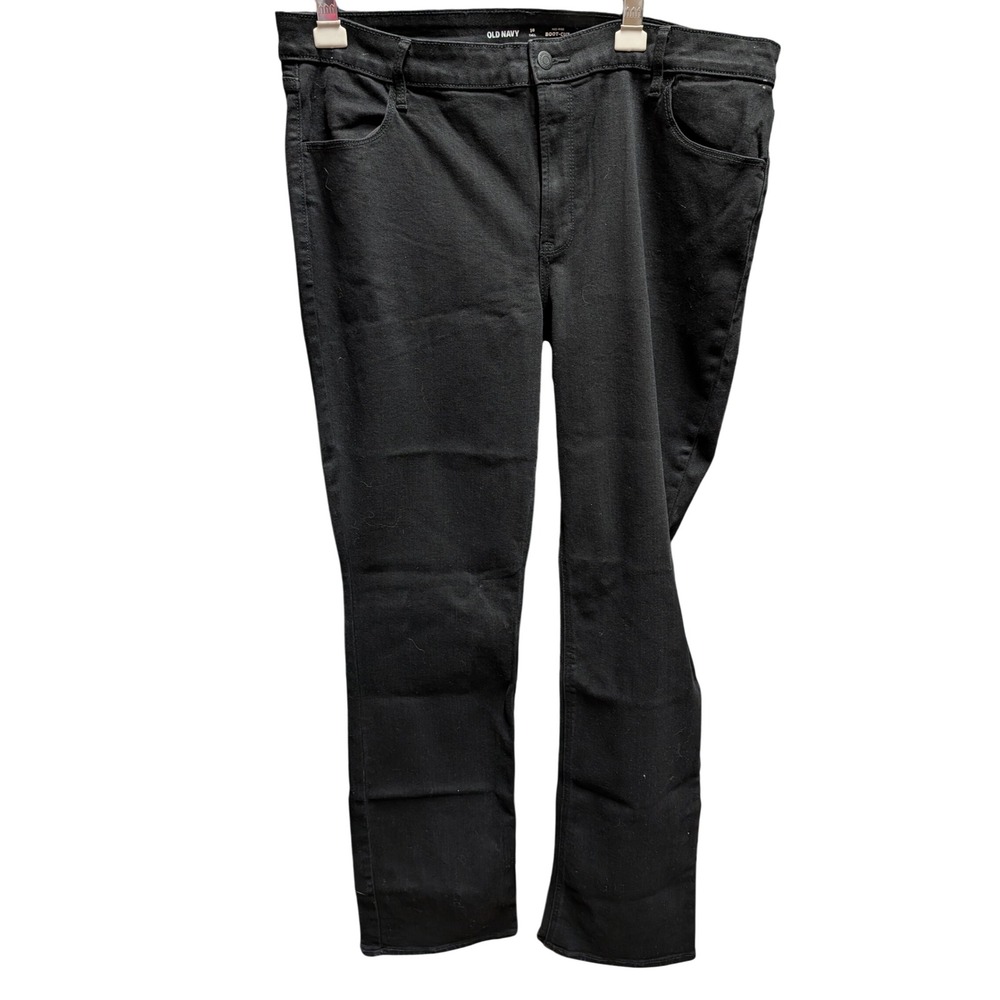 Old Navy‎ Boot-Cut Jeans Women 18 Tall Black Excellent Mid-Rise Denim Pants